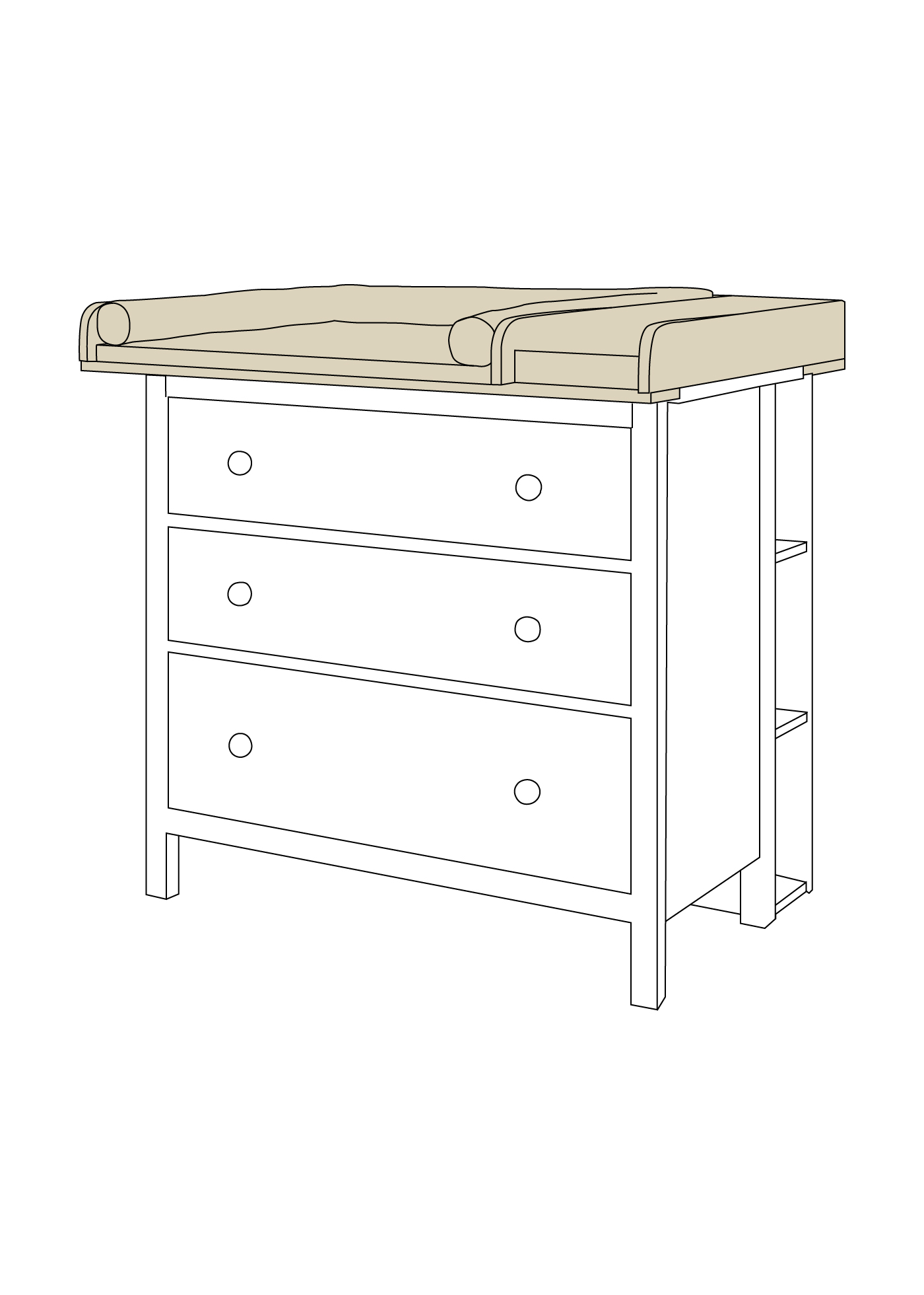 Set für IKEA HEMNES als Wickelkommode in Beige (3 Produkte)