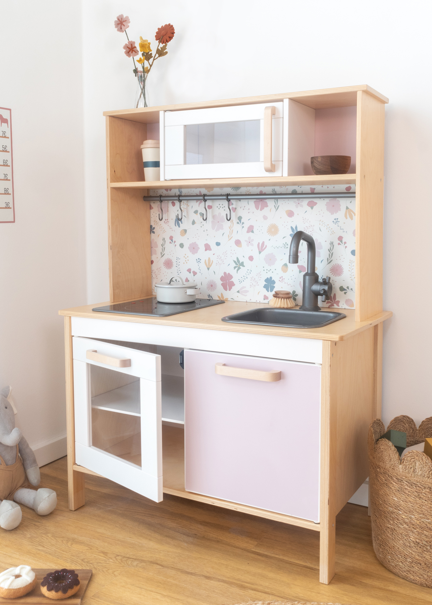 Selbstklebende Folie für IKEA Duktig Kinderküche Rosa