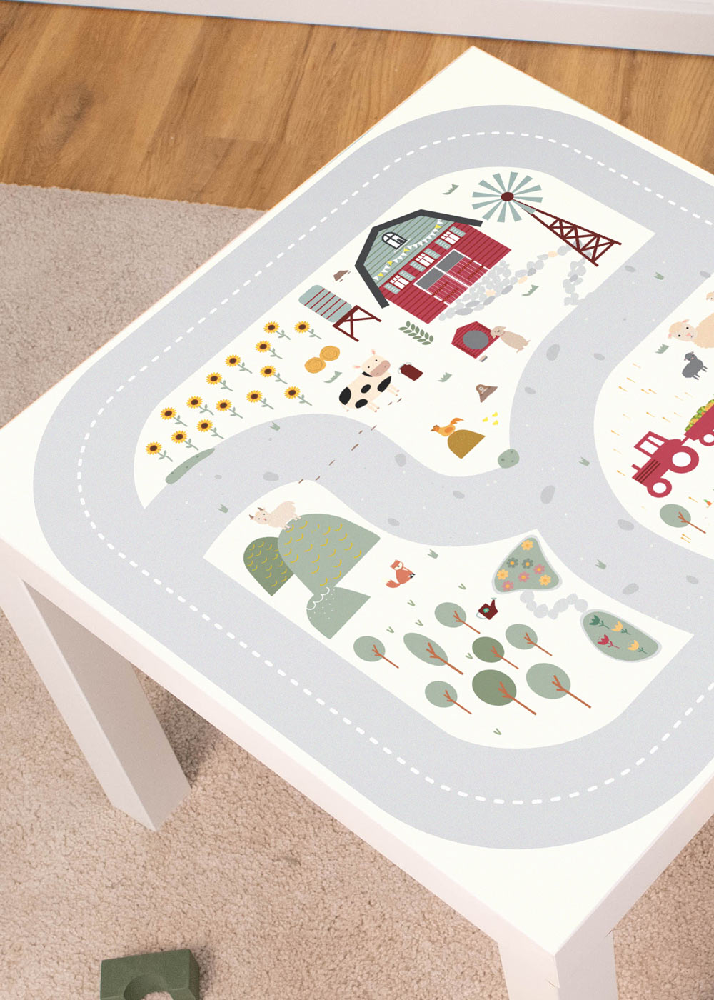 Klebefolie für Ikea Lack Tisch mit Bauernhof Motiv