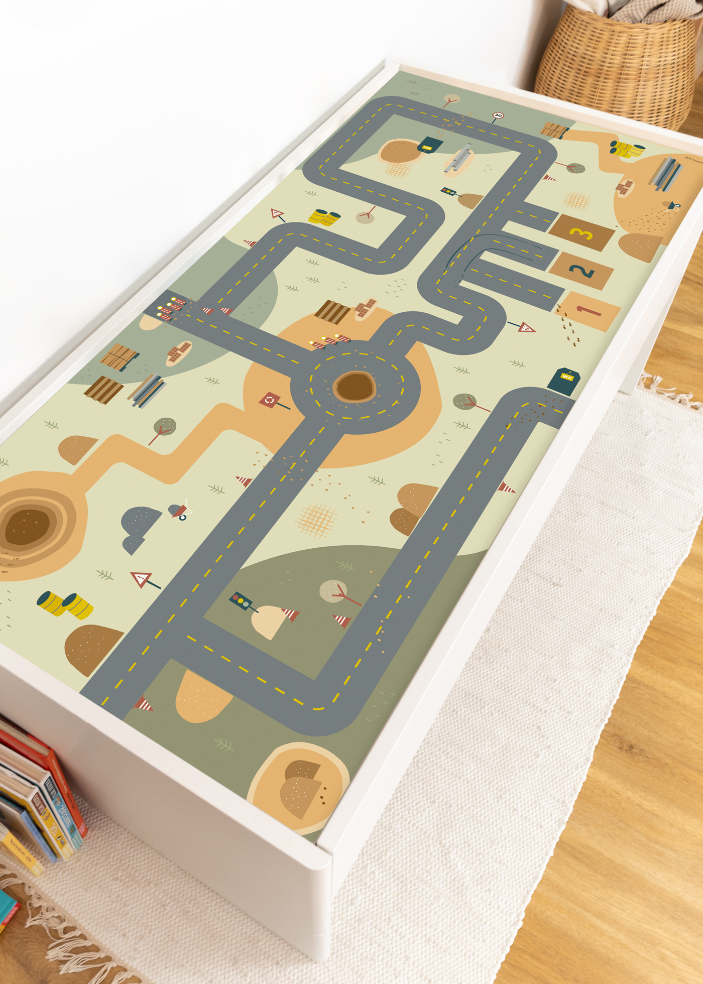 Wieder ablösbare Klebefolie für IKEA Spieltisch mit Spielstraße