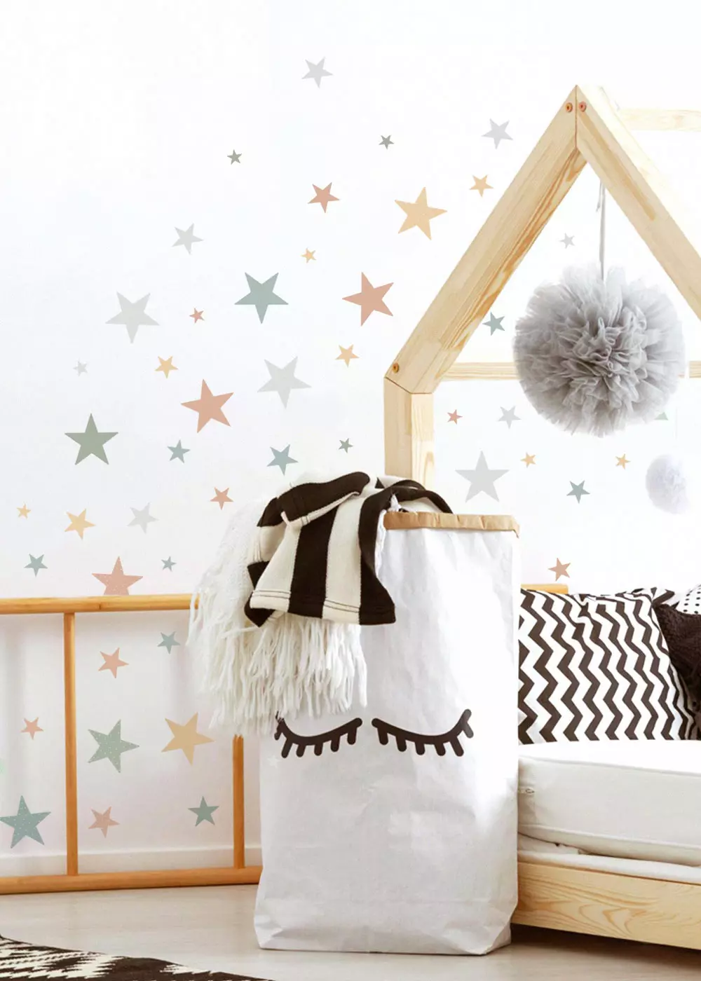 Wandtattoo Stickerset Sterne Beige für Kinderzimmer dein