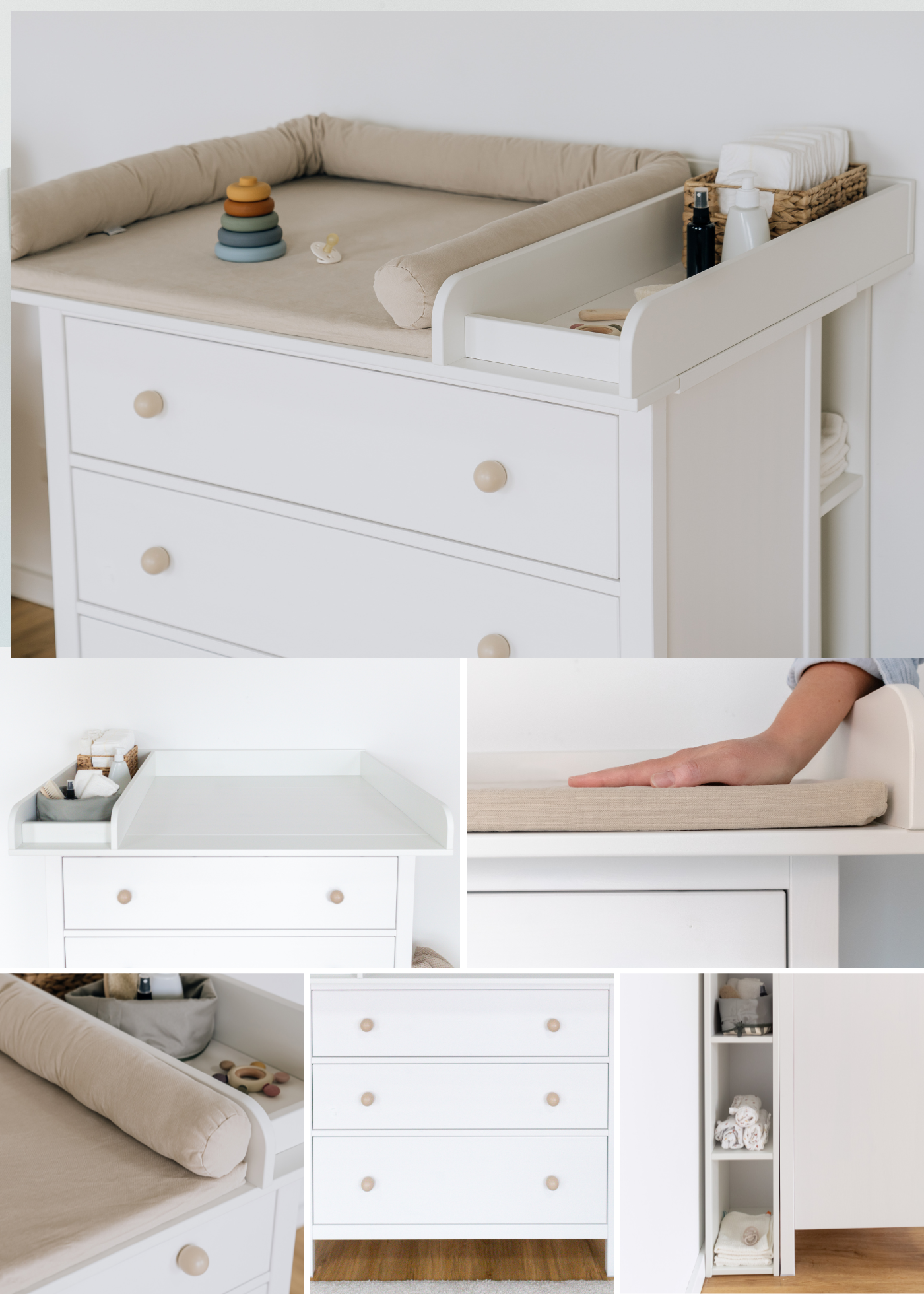 Set für IKEA HEMNES als Wickelkommode in Beige (6 Produkte)