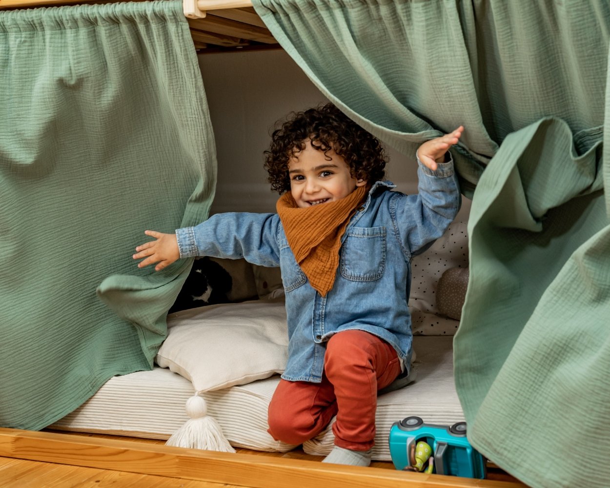 Hochbett Gardine passend für das Ikea Kura Hochbett für dein Kinderzimmer Jungs