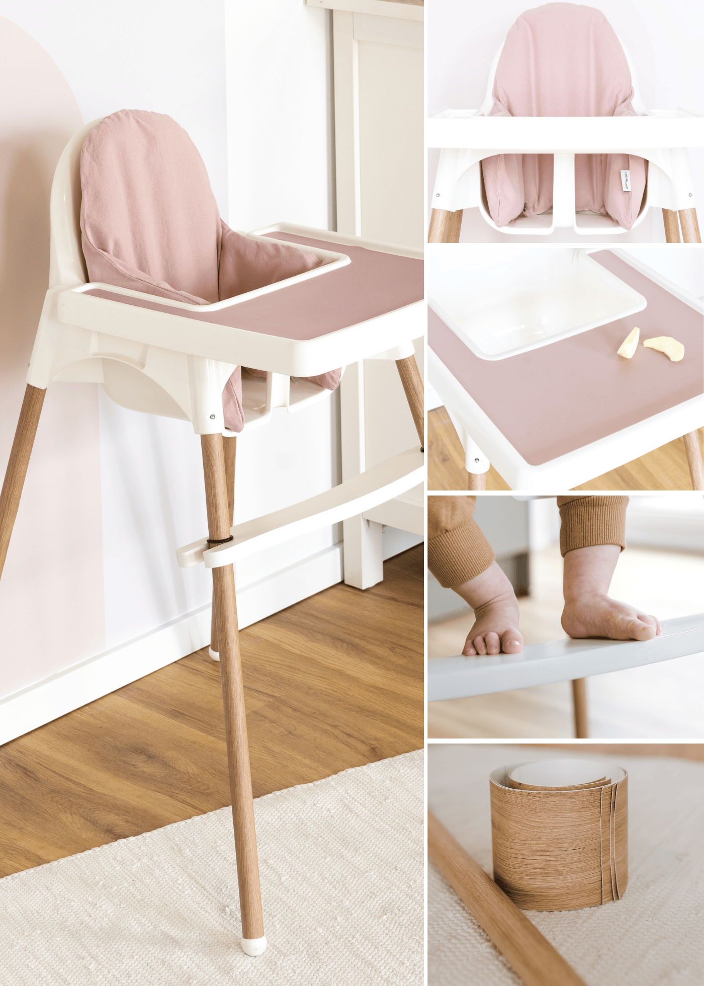 Set für IKEA ANTILOP Kinderhochstuhl in Rosa IKEA Hochstuhl Hacks