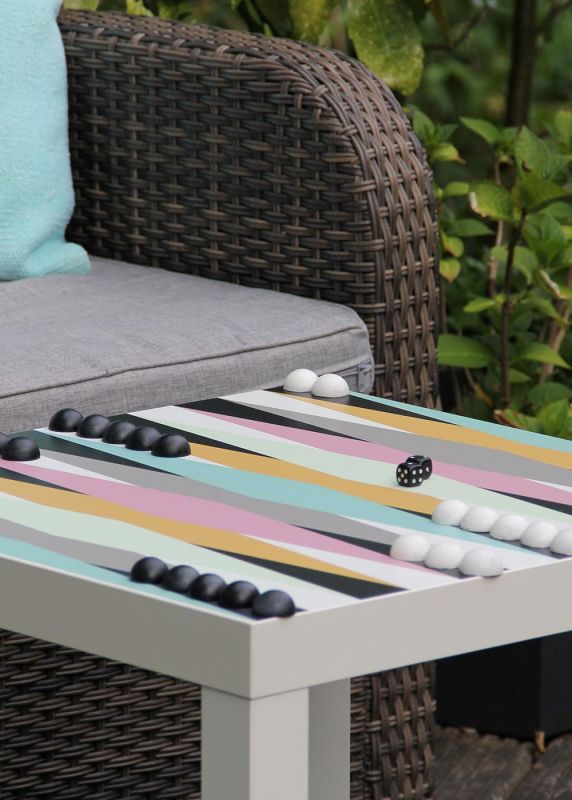 Klebefolie XXL Backgammon für IKEA LACK Beistelltisch